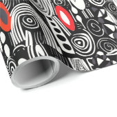 赤白黒幾何学的抽象芸術 ラッピングペーパー (ロールコーナー)