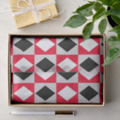 赤白黒幾何菱形ダイヤモンド 薄葉紙 (ギフト)