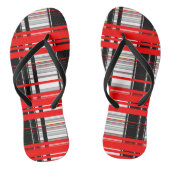 赤白黒抽象芸術ストライプ ビーチサンダル (ソール)