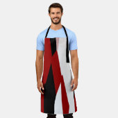 赤白黒抽象芸術 エプロン (着用した状態)
