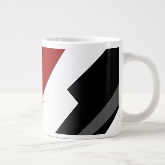 赤白黒抽象芸術 ジャンボコーヒーマグカップ (右)
