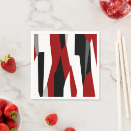 赤白黒抽象芸術 スタンダードカクテルナプキン