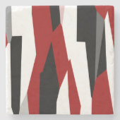 赤白黒抽象芸術 ストーンコースター (正面)