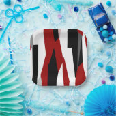 赤白黒抽象芸術 ペーパープレート (パーティー)