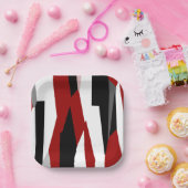 赤白黒抽象芸術 ペーパープレート (パーティー)