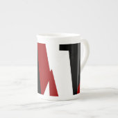 赤白黒抽象芸術 ボーンチャイナマグカップ (正面右)