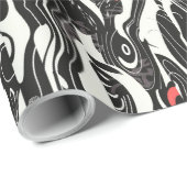 赤白黒抽象芸術 ラッピングペーパー (ロールコーナー)