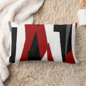 赤白黒抽象芸術 ランバークッション (ブランケット)