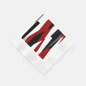 赤白黒抽象芸術 縁ありカクテルナプキン (角)