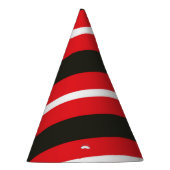 赤白黒斜線幾何ストライプ パーティーハット (右)