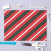 赤白黒斜線幾何ストライプ 薄葉紙 (クラフト)