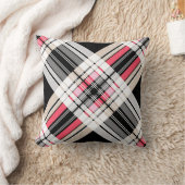 赤白黒格子縞 クッション (ブランケット)