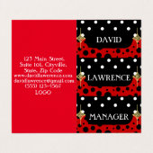 赤白黒水玉模様モダントレンディー管理者 名刺 (外部フラット)