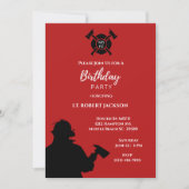 赤白黒消防士誕生日パーティー 招待状 (正面)