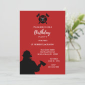 赤白黒消防士誕生日パーティー 招待状 (スタンド正面)