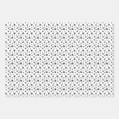 赤白黒犬ねこペットの前足のプリント ラッピングペーパーシート (正面3)