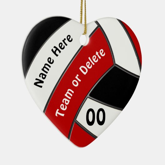 赤白黒番バレーボールパーソナライズされたオーナメント セラミックオーナメント (右)