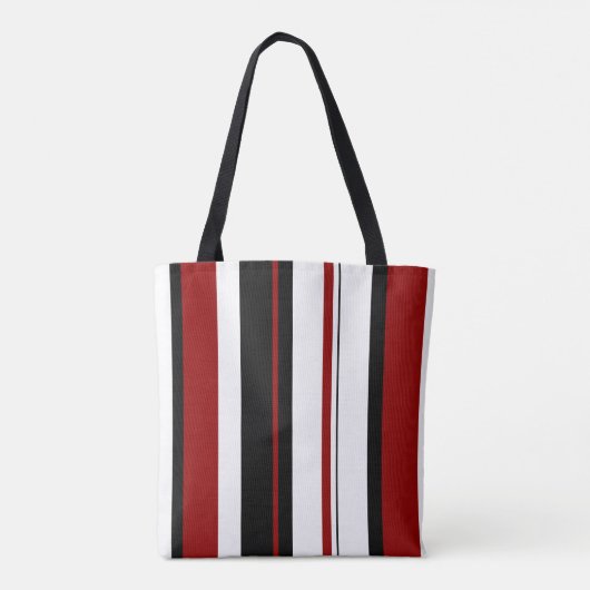 赤白黒縦ストライプ書き |個人用設定 トートバッグ (裏面)
