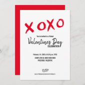 赤白XOXOバーチャルバレンタインデーパーティー 招待状 (正面/裏面)