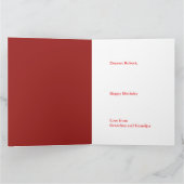 赤白14thフォト誕生日カード孫、大 カード (内部)