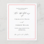 赤白QRコフォーマルードRSVP結婚式招待状 (正面)