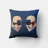 赤目のスカルと青の背景 クッション (裏面)