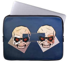 赤目のスカル、青い背景を変更する？ ラップトップスリーブ