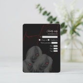 赤目の幽霊 ゴシック 赤 黒 - ダーク ムーディ 出欠カード (スタンド正面)