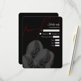 赤目の幽霊 ゴシック 赤 黒 - ダーク ムーディ 出欠カード