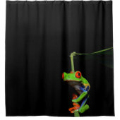 赤目の木絵を描のカエル シャワーカーテン (正面)