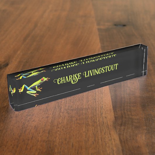 赤目の木絵を描のカエル デスクネームプレート (側面)