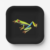 赤目の木絵を描のカエル ペーパープレート (正面)