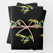 赤目の木絵を描のカエル ラッピングペーパーシート (インサイチュ)