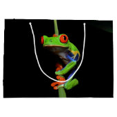 赤目の木絵を描のカエル ラージペーパーバッグ (裏面)