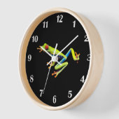 赤目の木絵を描のカエル 壁時計 (傾斜)