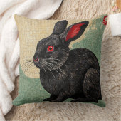 赤目の黒うさぎ クッション (ブランケット)