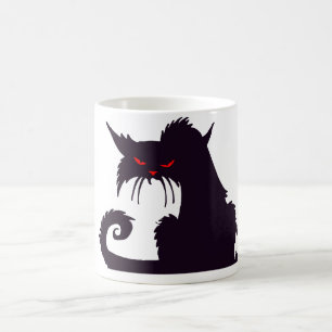 赤目の黒猫のエビザイル コーヒーマグカップ