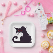 赤目の黒猫のエビザイル ペーパープレート (パーティー)