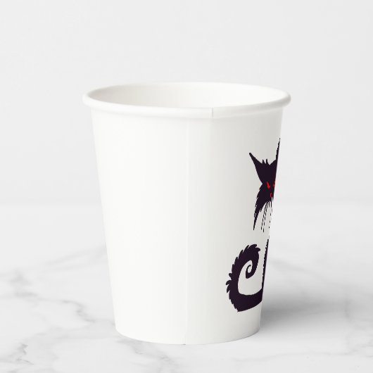 赤目の黒猫のエビザイル 紙コップ (右)