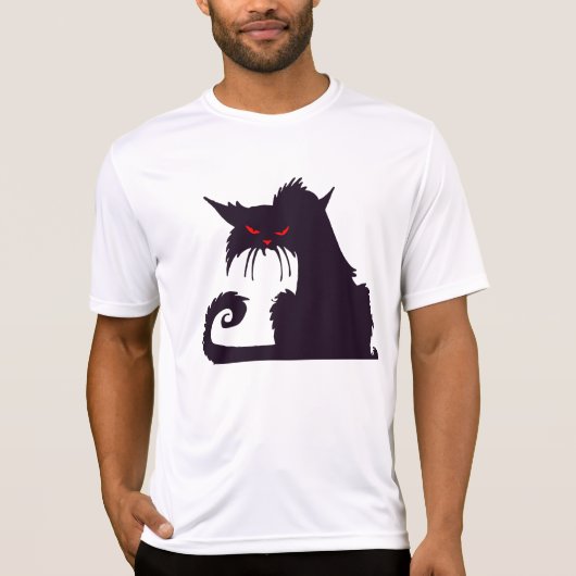 赤目の黒猫のエビザイル Tシャツ (正面)