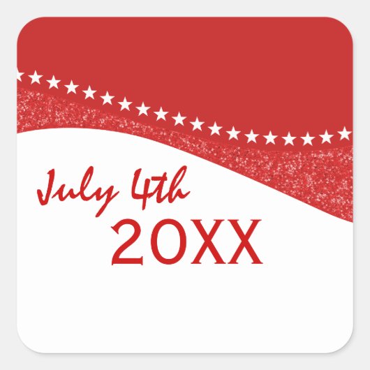 赤目まぶしいスターカーブステッカー スクエアシール (正面)