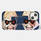 赤目スカルと四角 iPhoneケース (裏面横)