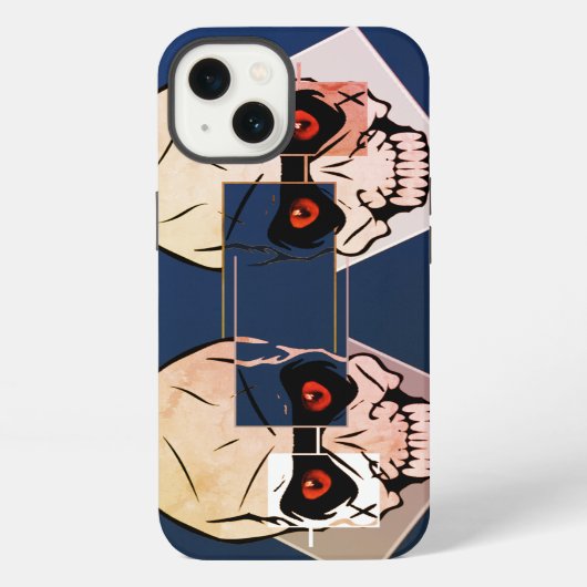 赤目スカルと四角 iPhoneケース (裏面)