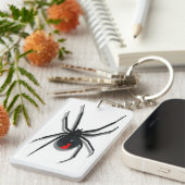 赤目付きスパイダー攻撃デザイン キーホルダー (正面右)