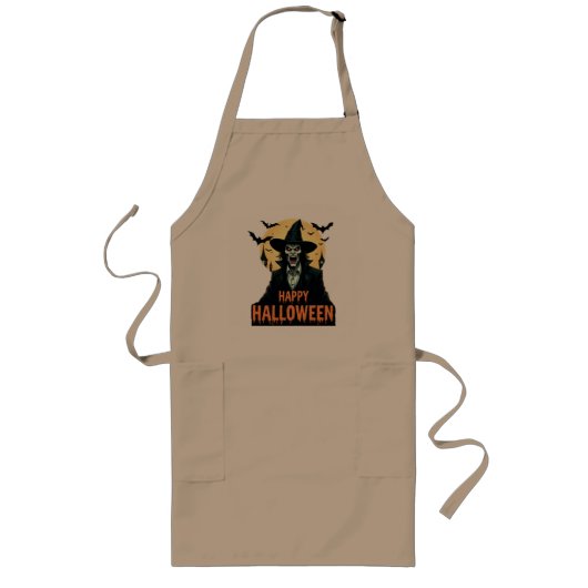 赤目付きハロウィーンホラー魔女 ロングエプロン (正面)