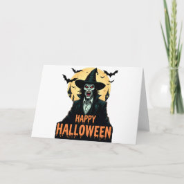 赤目付きハロウィーンホラー魔女 招待状