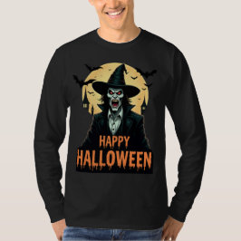 赤目付きハロウィーンホラー魔女 Tシャツ