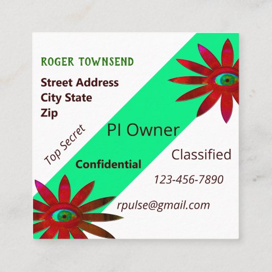 赤目花 スクエア名刺 (裏面)