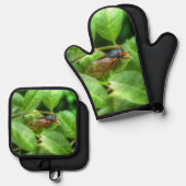 赤目蝉 鍋つかみ&鍋敷きセット (正面/裏面)