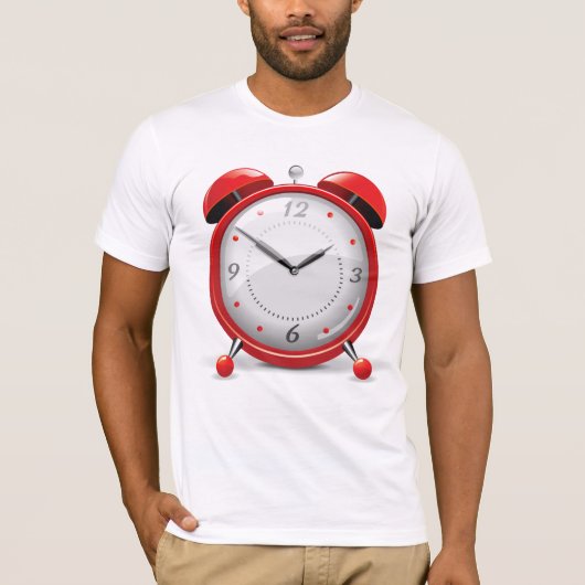 赤目覚まし時計はTシャツを繕う Tシャツ (正面)